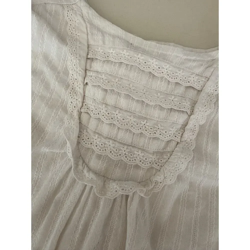 Janie and Jack Girls White Ruffle Tunic Top - Size 6